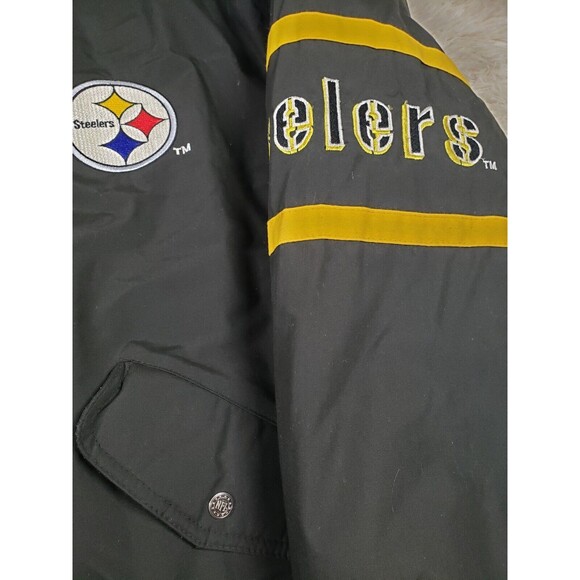 Vintage 90s Pittsburgh Steelers Size Large Triple Fat Goose Mens NFL Puff Jacket - Picture 3 of 9